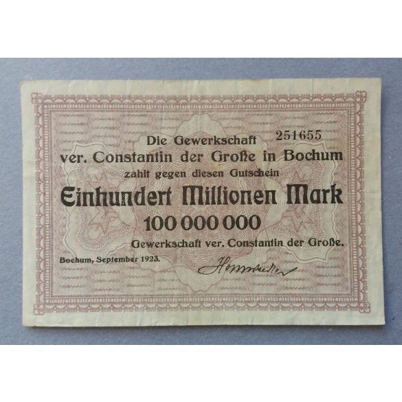 Németország Bochum 1 millió Mark 1923 VF