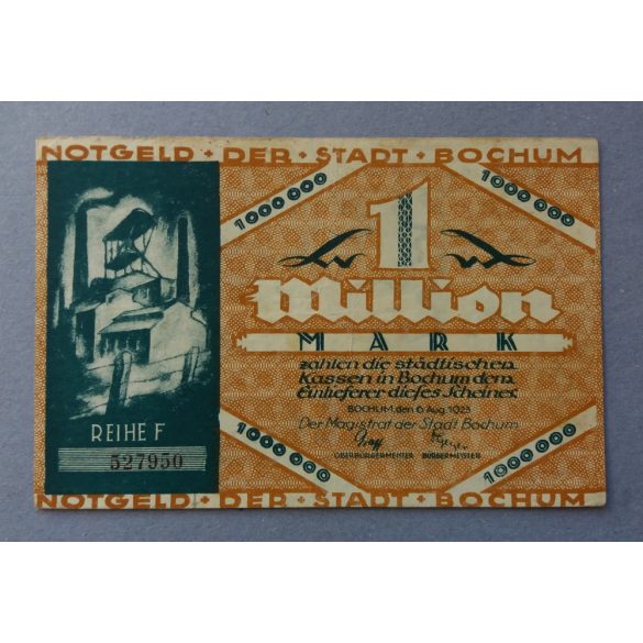 Németország Bochum 1 millió Mark 1923 VF