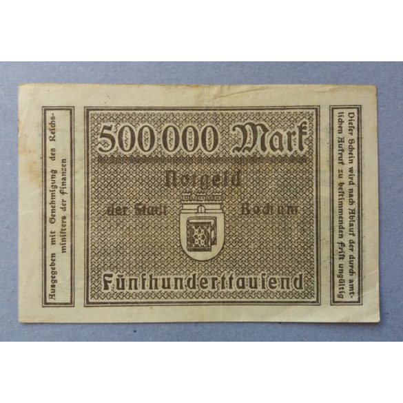Germany Bochum 500000 Mark 1923 VF
