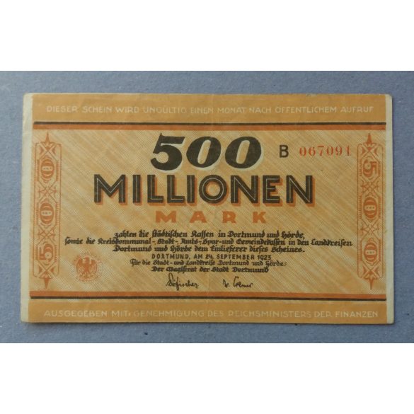 Germany Dortmund 500 million Mark 1923 XF