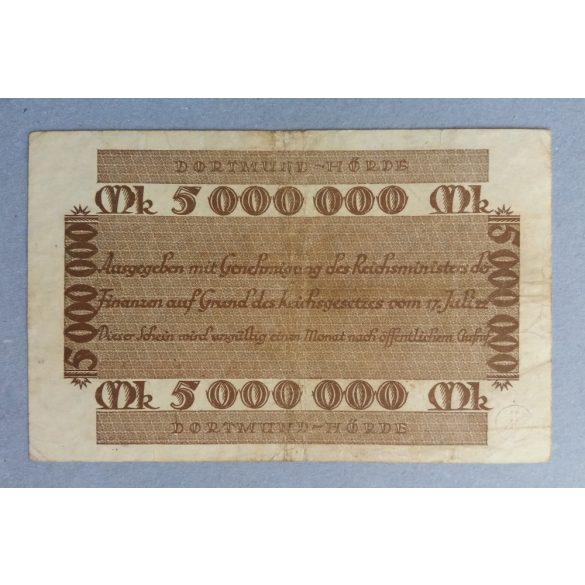 Germany Dortmund 5 million Mark 1923 VF