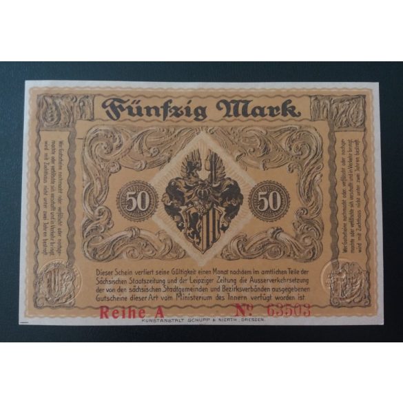 Németország Dresden 50 Mark 1918 AUNC