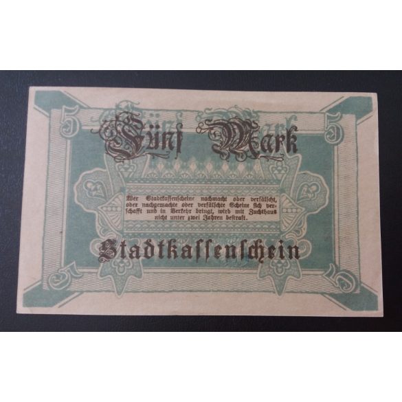 Németország Fürstenwalde 5 Mark 1918 XF+