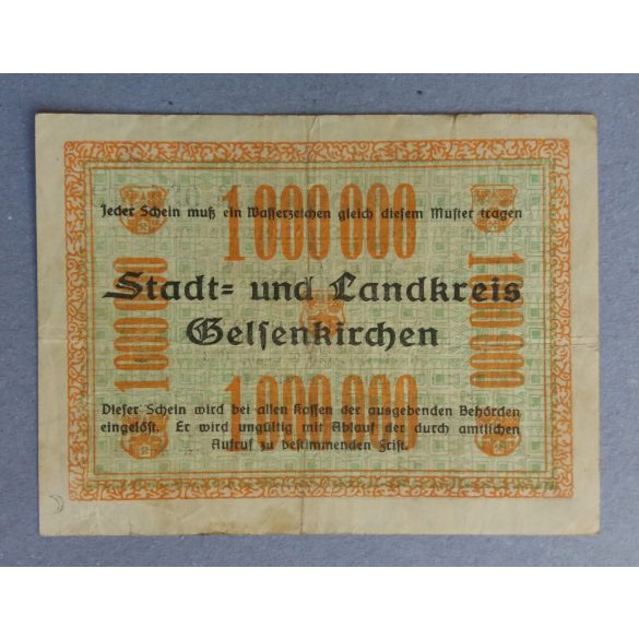 Németország Gelsenkirchen 1 millió Mark 1923 F+