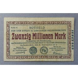 Germany Gelsenkirchen 20 million Mark 1923 VF-