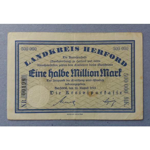 Germany Herford 500000 Mark 1923 VF