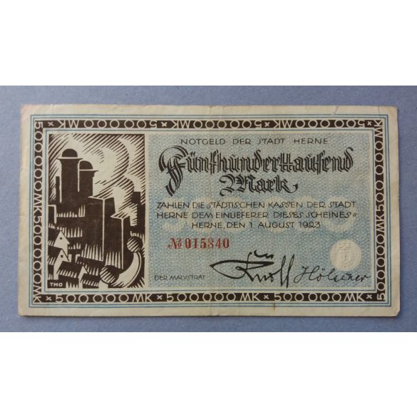 Németország Herne 500000 Mark 1923 VF