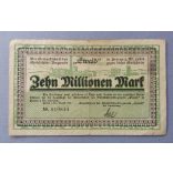 Németország Herten 10  millió Mark 1923 F