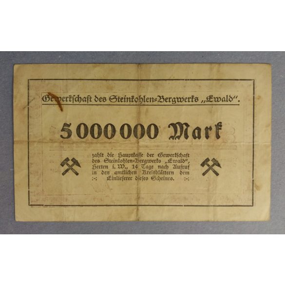 Németország Herten 5  millió Mark 1923 F