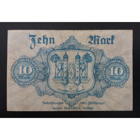 Németország Hof 10 Mark 1918 XF