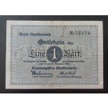 Németország Marktredwitz 1 Mark 1918 XF-