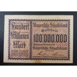 Germany Munchen 100 million Mark 1923 XF+