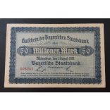 Germany München 50 million Mark 1923 XF+