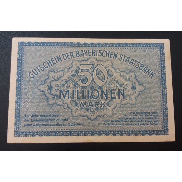 Germany München 50 million Mark 1923 XF+
