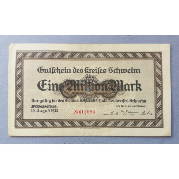 Germany Schwelm 1 million Mark 1923 XF+