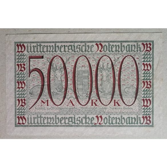 Germany Stuttgart 50000 Mark 1923 VF+