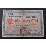 Germany Traunstein 100 Mark 1919 XF+