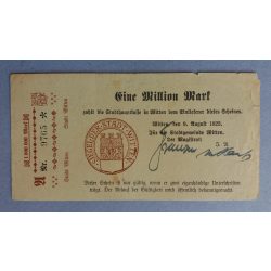 Németország Witten 1 millió Mark 1923 VG+