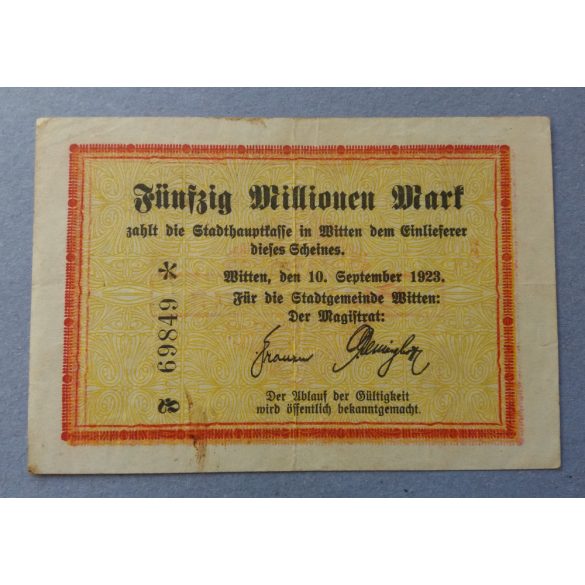 Germany Witten 50 million Mark 1923 XF-