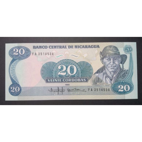 Nicaragua 20 Cordobas 1985 UNC 