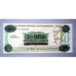 Nicaragua 10000 Cordobas 1985 aUNC Overstamped 
