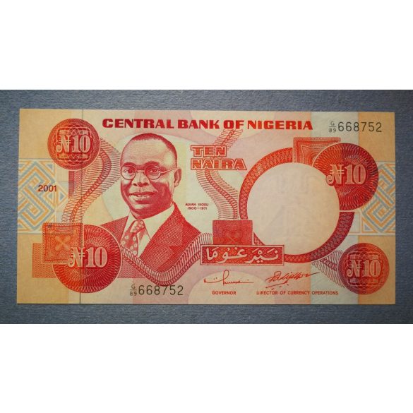 Nigéria 10 Naira 2001 UNC