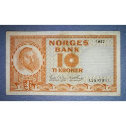 Norvégia 10 Kroner 1957 F