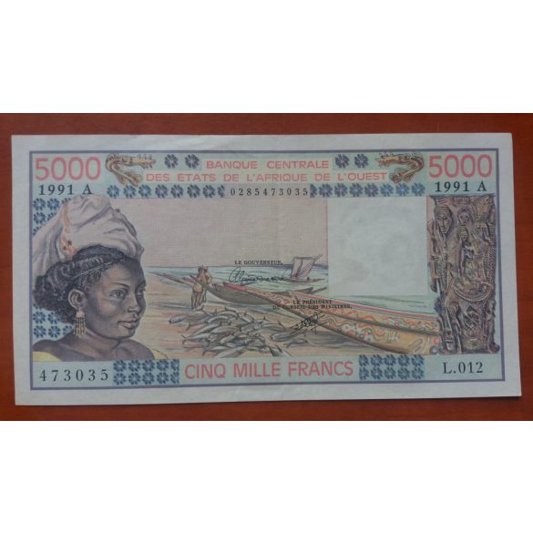 West African States Ivory Coast 5000 Francs 1991 XF