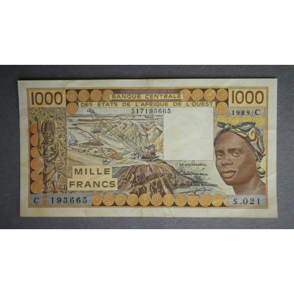 West African States Burkina Faso 1000 Francs 1989 F