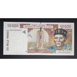   Nyugat-afrikai Államok Elefántcsontpart 10000 Francs 1996 VF+