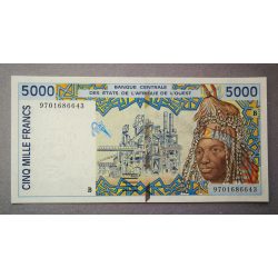 West African States Benin 5000 Francs 1997 Unc-