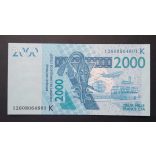 West African States 2000 Francs 2012 Unc