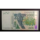West African States Guinea-Bissau 5000 Francs 2017 Unc
