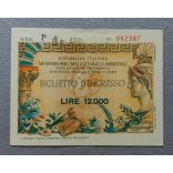 Italy 12000 Lire ticket for archaeological sites
