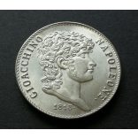 Italy 5 Lire 1813 23 g silverplated restrike