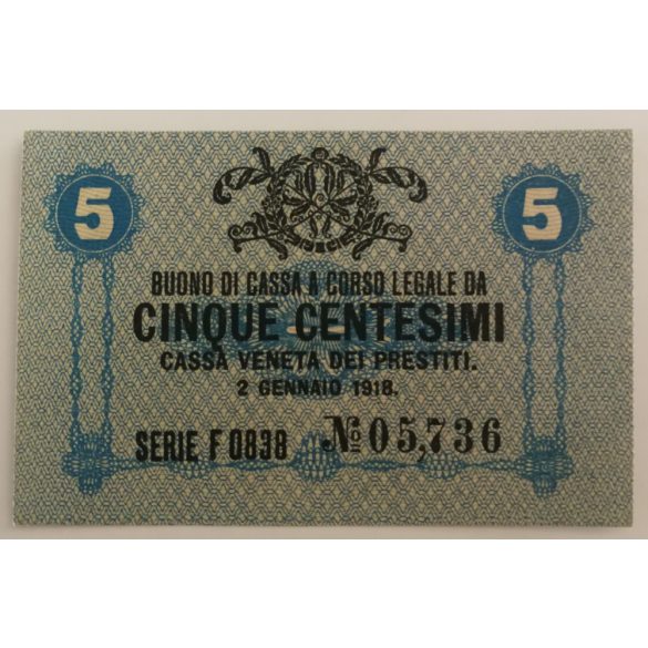 Italy 5 Centesimi 1918 aUNC