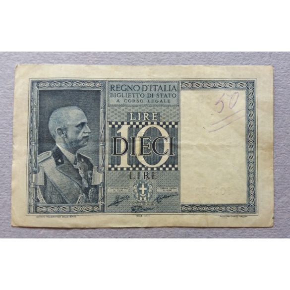 Italy 10 Lire 1938 F+