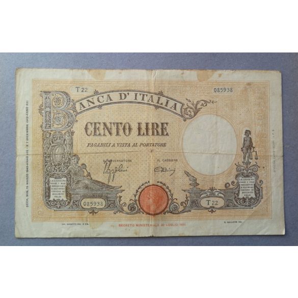 Olaszország 100 Lire 1943 F-