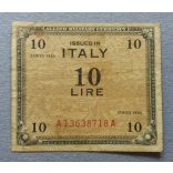 Italy 10 Lire 1943 F-