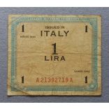 Italy 1 Lire 1943 VG+