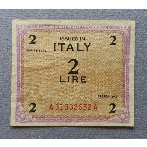 Italy 2 Lire 1943 VF