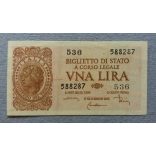 Italy 1 Lire 1944 VF+