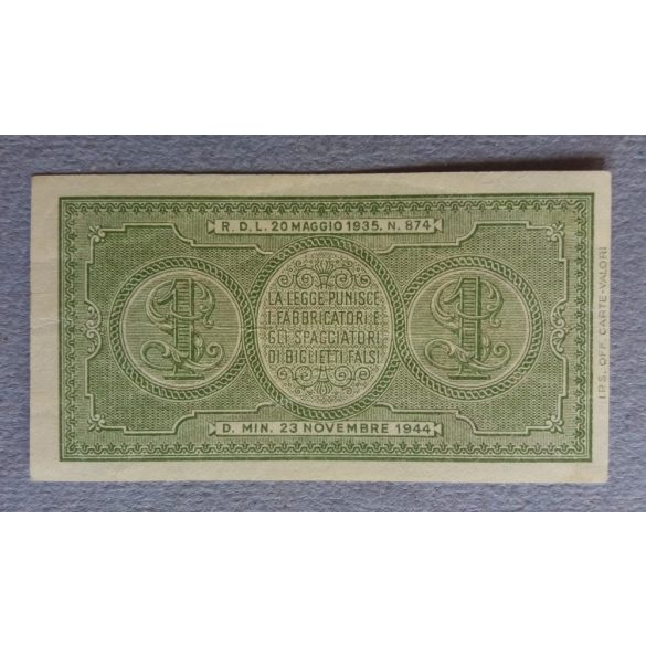 Italy 1 Lire 1944 VF+