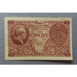 Olaszország 5 Lire 1944 VF+