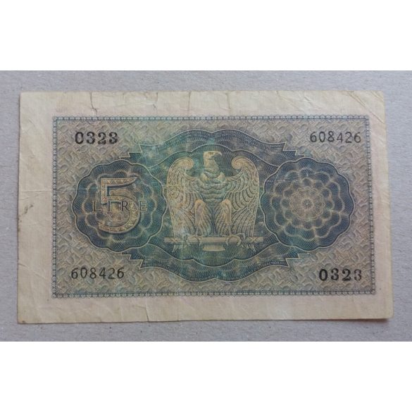 Italy 5 Lire 1944 F-