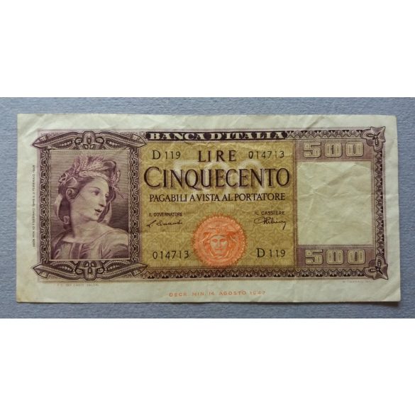 Olaszország 500 Lire 1947 F-