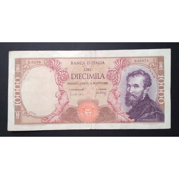 Olaszország 10000 Lire 1966 VF 