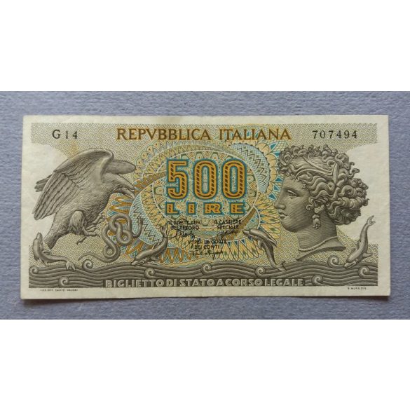 Olaszország 500 Lire 1967 VF-