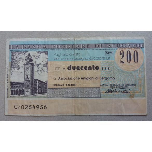 Italy Bergamo 200 Lire 1976 F