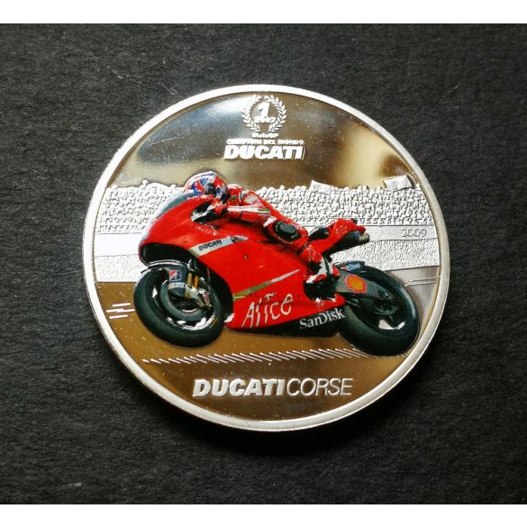 Palau 1 Dollar 2009 Silver Plated, Multicolor Proof,  Ducatti Casey Stoner commemorative coin